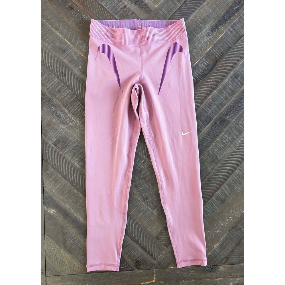 Nike Pro Dri-FIT Womens Pink Mesh Panel Training Leggings Small BV3630-606